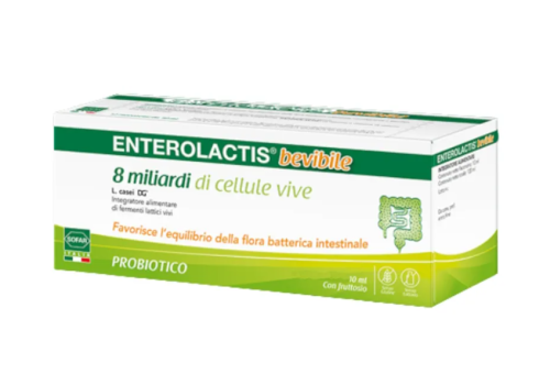 Enterolactis Bevibile integratore di fermenti lattici per equilibrio della flora batterica intestinale 6 flaconcini 10ml