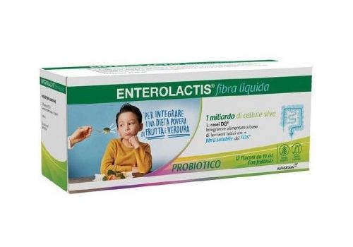 Enterolactis fibra liquida integratore di fermenti lattici vivi + fibra solubile dei fos 12 flaconi 