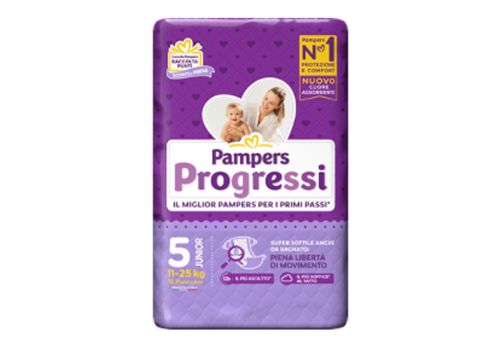 Pampers Progressi pannolini 11-25kg taglia 5 junior 18 pezzi
