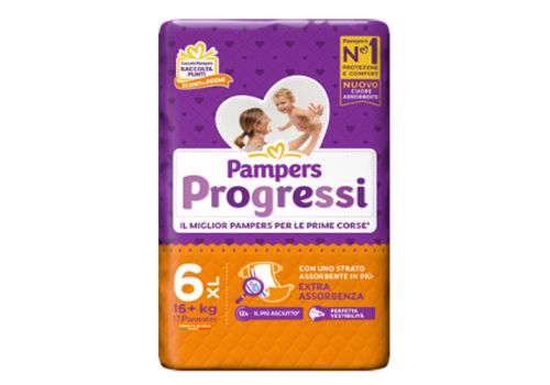Pampers Progressi pannolini 16+kg taglia 6 xl 17 pezzi