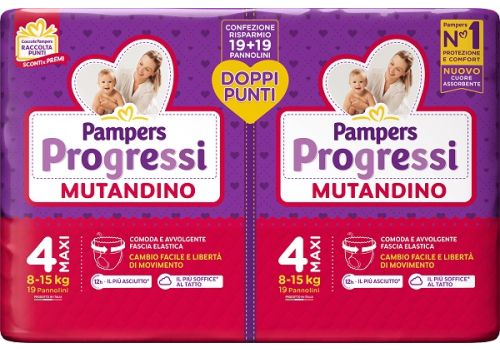 Pampers Progressi mutandino 8-15kg taglia 4 maxi 38 pezzi