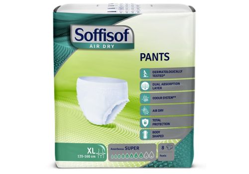 Soffisof Air Dry Pants Super pannolloni mutandina per incontinenza taglia xl 8 pezzi