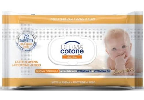 Dermacotone baby salviettine con avena e riso detergenti per bambini 72 pezzi