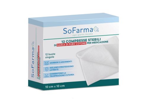 Sofarma+ garza sterile in cotone 10 x 10cm 100 pezzi