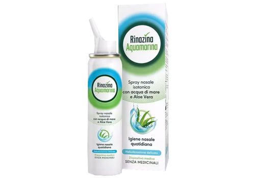 Rinazina Aquamarina nebulizzazione delicata spray nasale isotonico con acqua di mare e aloe vera 100ml