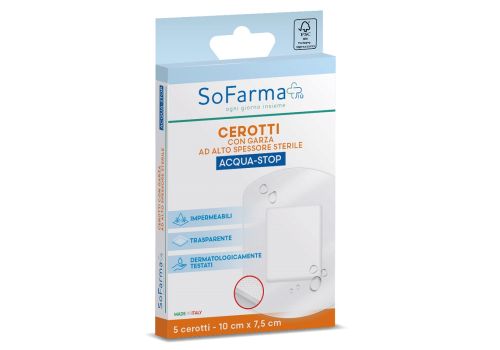 Sofarma+ cerotti acqua stop 10 x 7,5cm 5 pezzi