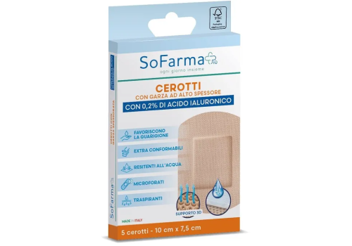 Sofarma+ cerotto cicatrizzante 10 x 7,5cm 5 pezzi