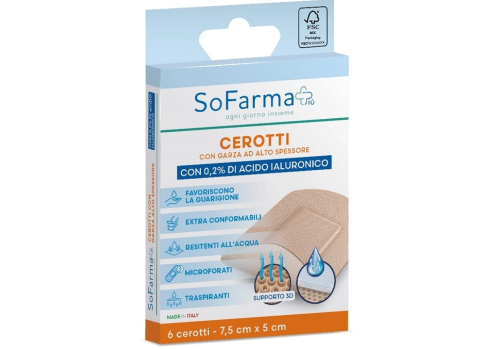 Sofarma+ cerotto cicatrizzante 7,5 x 5cm 6 pezzi