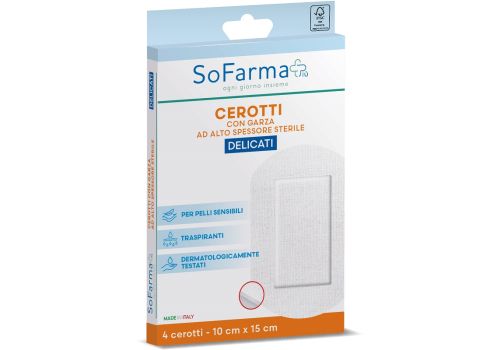 Sofarma+ cerotti delicati 10 x 15cm 4 pezzi