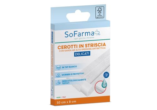Sofarma+ cerotti in striscia delicati 50 x 8cm