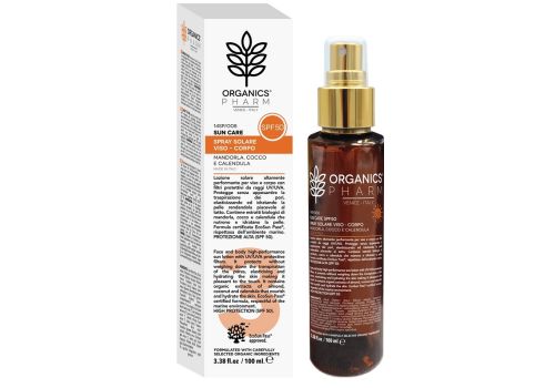 Organics Pharm spf 50 solare protettivo per viso e corpo spray 100ml