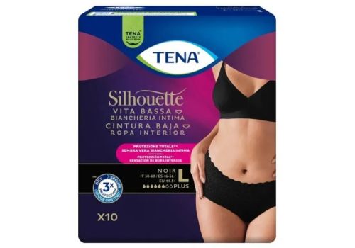 Tena silhouette noir mutandine assorbenti a vita bassa assorbenza plus taglia l nero 10 pezzi