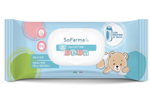 Sofarma+ salviettine con profuma al talco baby 72 pezzi 