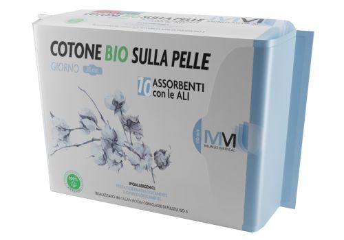 Munus Medical assorbenti giorno in cotone bio con ali 10 pezzi