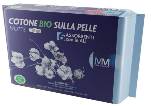 Munus Medical assorbenti notte in cotone bio con ali 6 pezzi