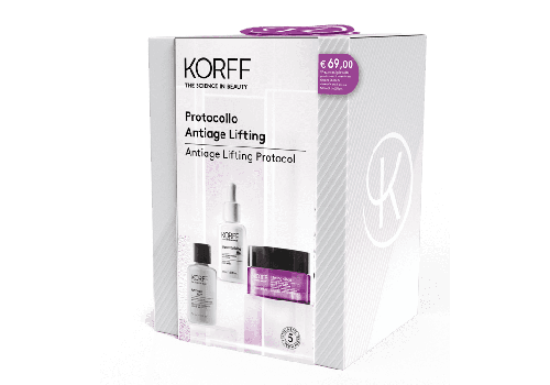 Korff Cofanetto Protocollo Antiage Lifting GLY soluzione esfoliante 30ml + Biorevitalizing HA siero 30ml + Lifting crema viso gel 50ml