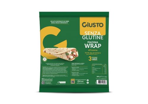 Giusto senza glutine piadina wrap all'avena senza glutine 3 pezzi x 60 grammi