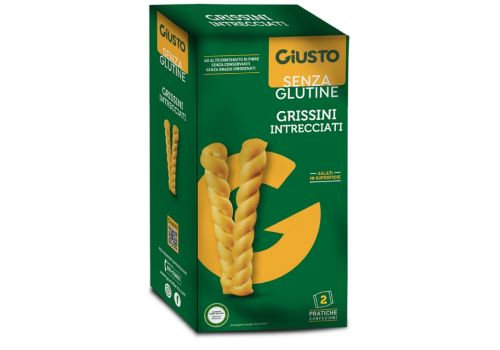Giusto senza glutine grissini intrecciati salati in superficie 2 sacchetti 150 grammi