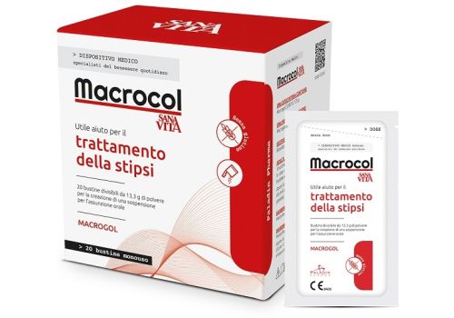 Macrocol Plus integratore per il trattamento della stipsi 20 bustine
