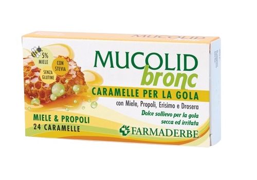 Mucolid Bronc integratore a base di miele e propoli 24 caramelle