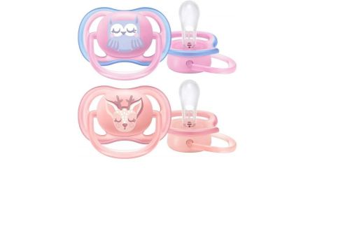 Avent ultra air 0-6 succhietti in silicone rosa/arancio 2 pezzi