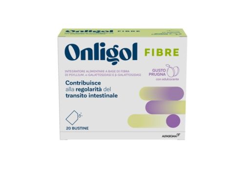 Onligol fibre integratore per la regolarità del transito intestinale 20 bustine gusto prugna