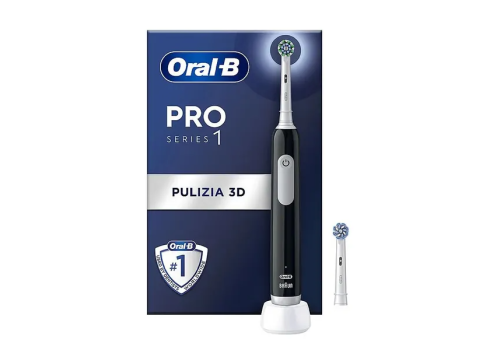 OralB Pro Series 1 spazzolino elettrico nero + 1 testina di ricambio