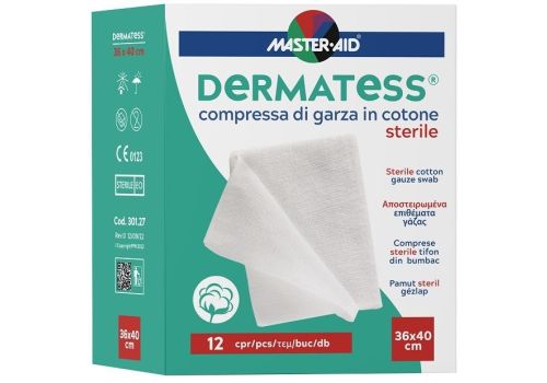 Master Aid Dermatess garza sterile in cotone 36 x 40cm 12 pezzi