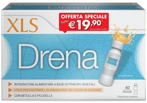 Xls Drena integratore utile per favorire l'eliminazione dei liquidi in eccesso 10 flaconcini 70ml