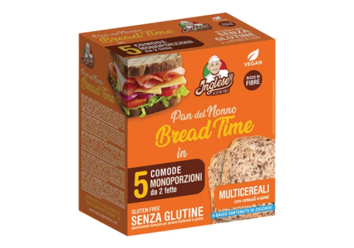 Inglese Bread Time pan del nonno multicereali senza glutine 5 monoporzioni da 2 fette 250 grammi