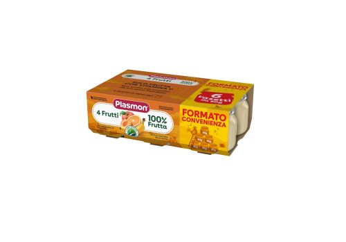 Plasmon 100% frutta 4 frutti omogeneizzato 6 x 80 grammi
