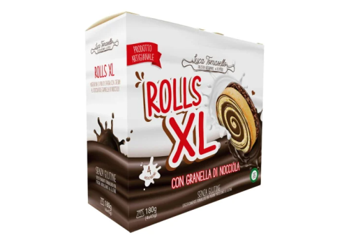 Tomasello rolls xl merendina alla nocciola senza glutine 180 grammi