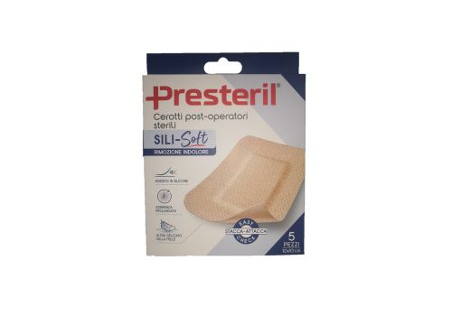 Presteril cerotti post operatori sterili sili-soft 10x10cm 5 pezzi
