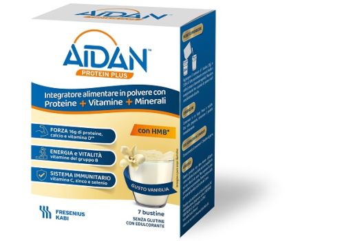 Aidan protein plus integratore in polvere di proteine vitamine e minerali gusto vaniglia 7 bustine