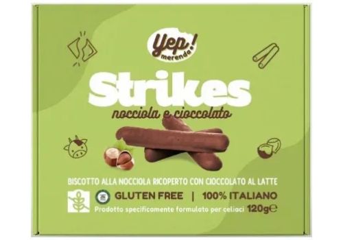Yep stikes nocciola e cioccolato biscotti senza glutine 120 grammi