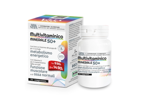 Sanavita multivitaminico minerale 50+ per la funzione muscolare e le ossa 30 compresse