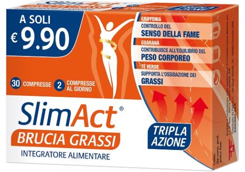 Slim act brucia grassi integratore per il controllo del peso 30 compresse