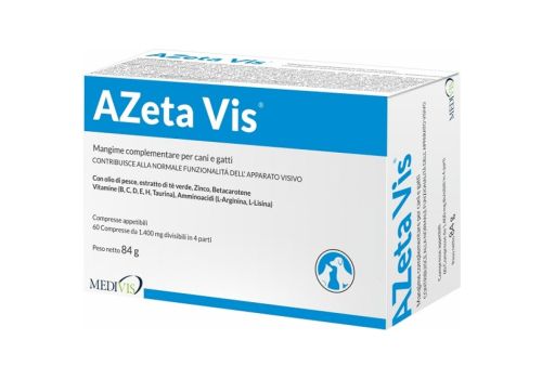 Azeta Vis mangime complementare per la funzionalità dell'apparato visivo di cani e gatti 60 compresse divisibili