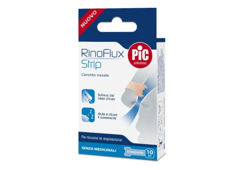 Rinoflux Strip cerotto nasale per naso chiuso e russamento misura standard 10 pezzi