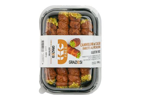 Graziosi cannoli cacao e pistacchio senza glutine 150 grammi