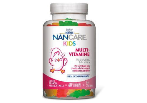 Nancare kids multi-vitamine integratore per la crescita e le funzioni cognitive del bambino 60 caramelle gommose