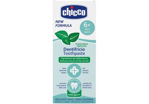 Chicco dentifricio bambini 6 anni+ anti-carie e a bassa abrasività gusto menta dolce 50ml