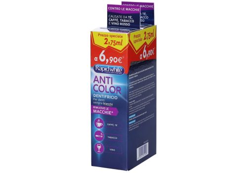 Rapid White Anticolor dentifricio sbiancante bipack 2 x 75ml