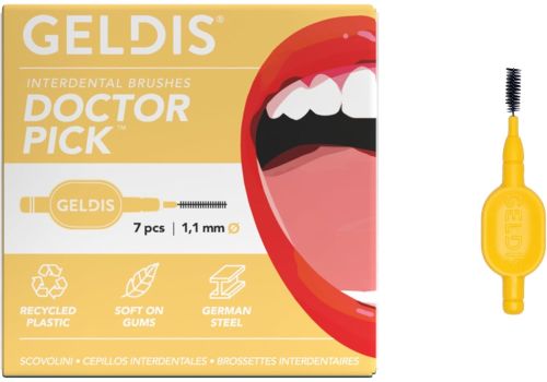 Geldis doctor pick scovolini interdentale per pulizia denti colore giallo 1,1mm 7 pezzi