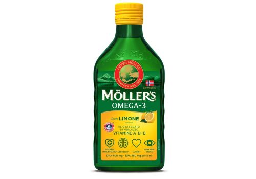 Moller's omega-3 olio di fegato di merluzzo gusto limone 250ml