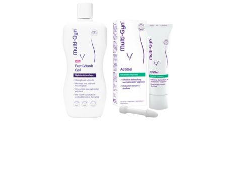 Multi-Gyn actigel per vaginosi batterica 50ml + Femiwash gel detergente intimo donna 220ml