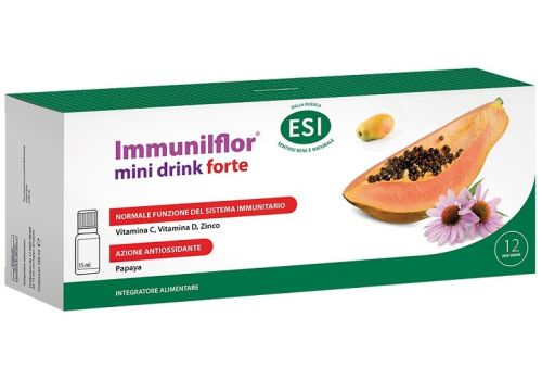Esi Immunilflor Mini Drink Forte integratore per il sistema immunitario gusto papaya 12 flaconcini