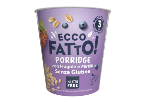 Nutrifree easy food porridge fragola e mirtillo senza glutine 50 grammi