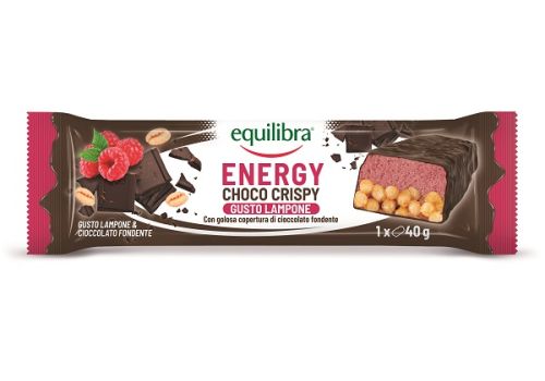 Equilibra Energy Choco Crispy barretta energetica gusto lampone e cioccolato fondente 40 grammi