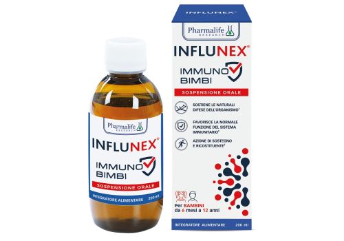 Influnex Immuno Bimbi integratore ad azione ricostituente e per il sistema immunitario sospensione orale 200ml